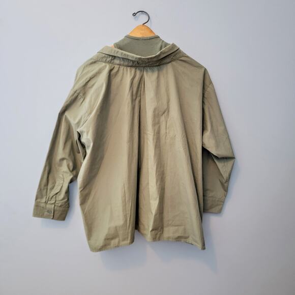 Monrow Evereve Poplin Tank Shirt Laurel Green Size M - Picture 6 of 11